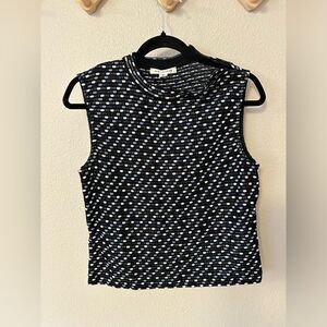 St. John Sleeveless Knit Mock Neck Blouse Sz M
